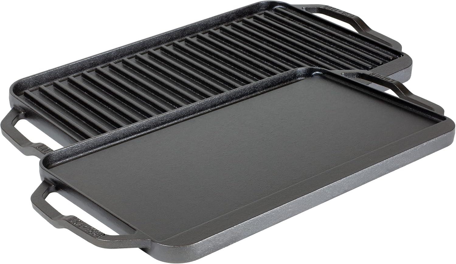 Lodge Cast Iron Blacklock Triple Seasoned Double Burner Griddle