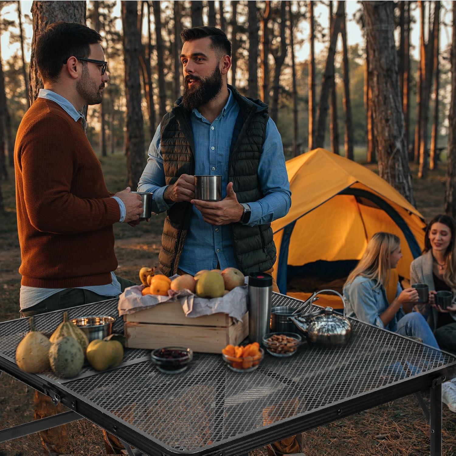 MAXAYA Small Folding Table, Easy For Storage, Compact And Portable Picnic Table For Grill, Outdoor Camping, Garden, Patio, Dining, Bbq, Party, Market, 2ft (small, Black)