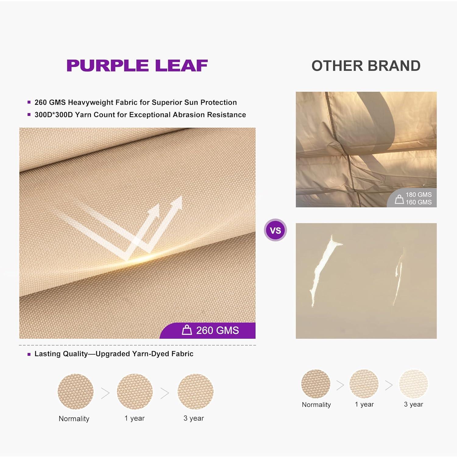 PURPLE LEAF 10' X 18' Outdoor Pergola with Retractable Canopy Aluminum Shelter for Porch Garden Sun Shade Beach Pavilion Grape Trellis Grill Gazebo Modern Backyard Deck Metal Patio Pergola Beige