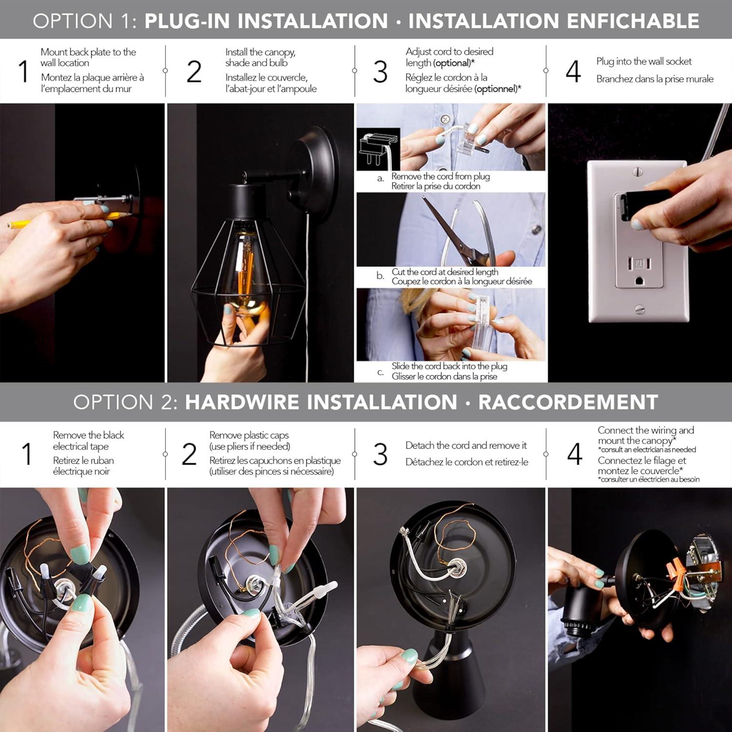 Cleo Aluminum Plug-in Wallchiere
