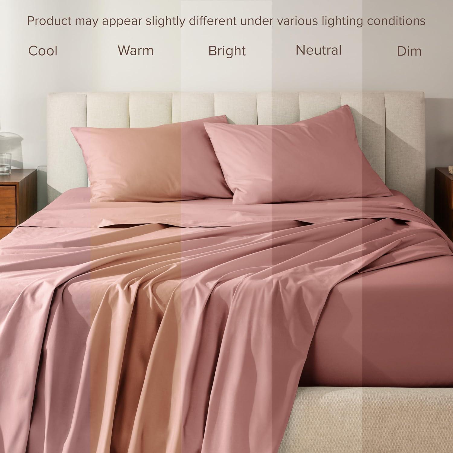 Bare Home 100% Cotton Percale Sheet Set
