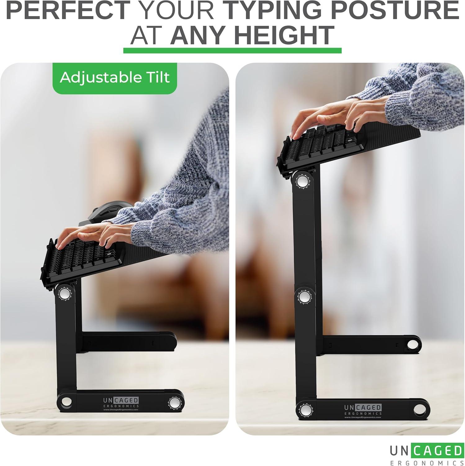 Workez Adjustable Height & Tilt Keyboard Stand - Uncaged Ergonomic