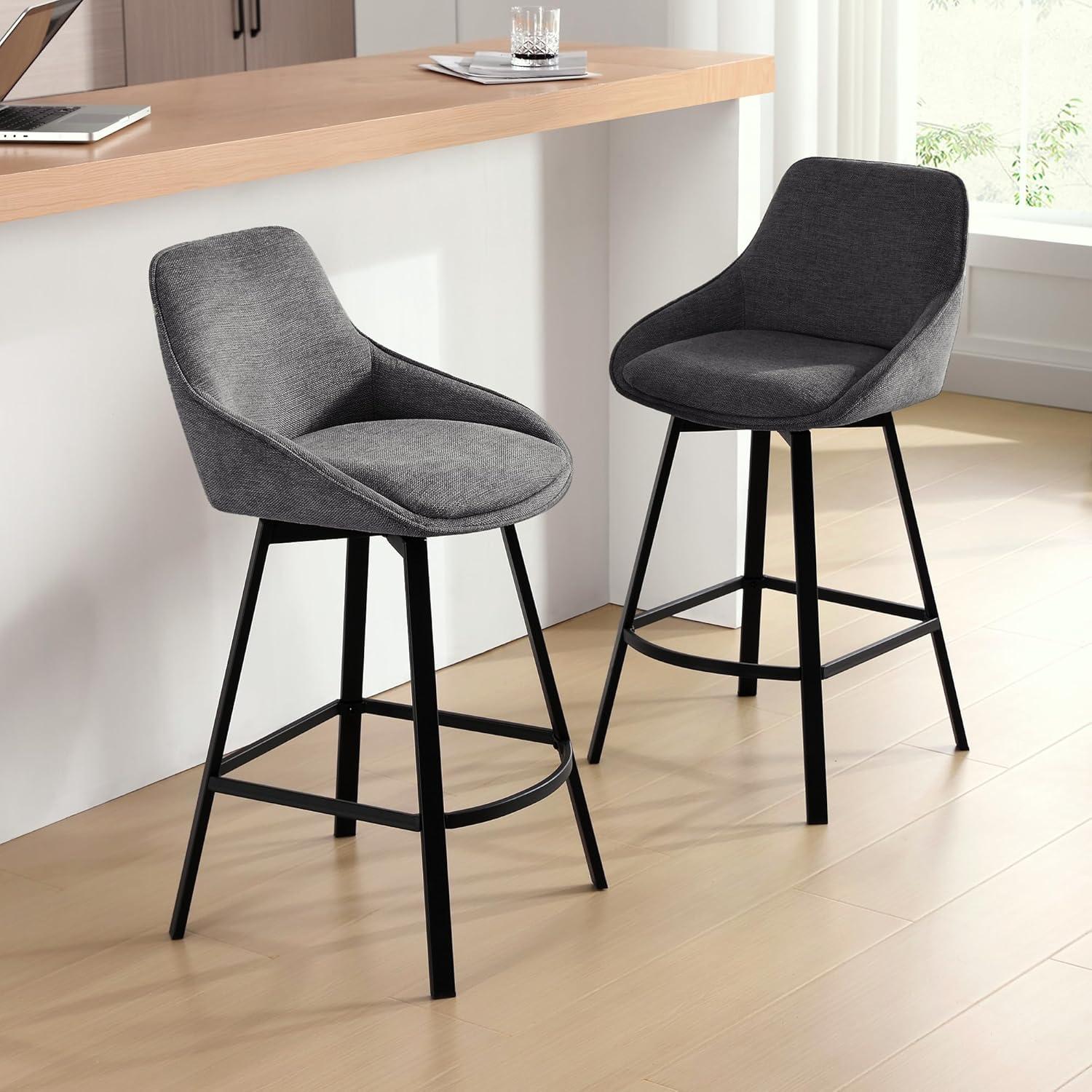 Corrigan Studio® Absalom Swivel 25.6'' Counter Stool (Set of 2)