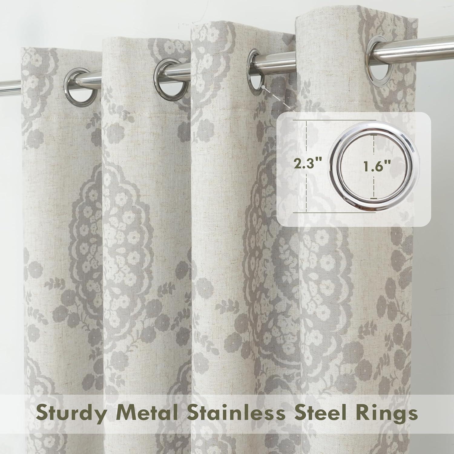 Silver Medallion Thermal Insulated Linen Blend Window Panels