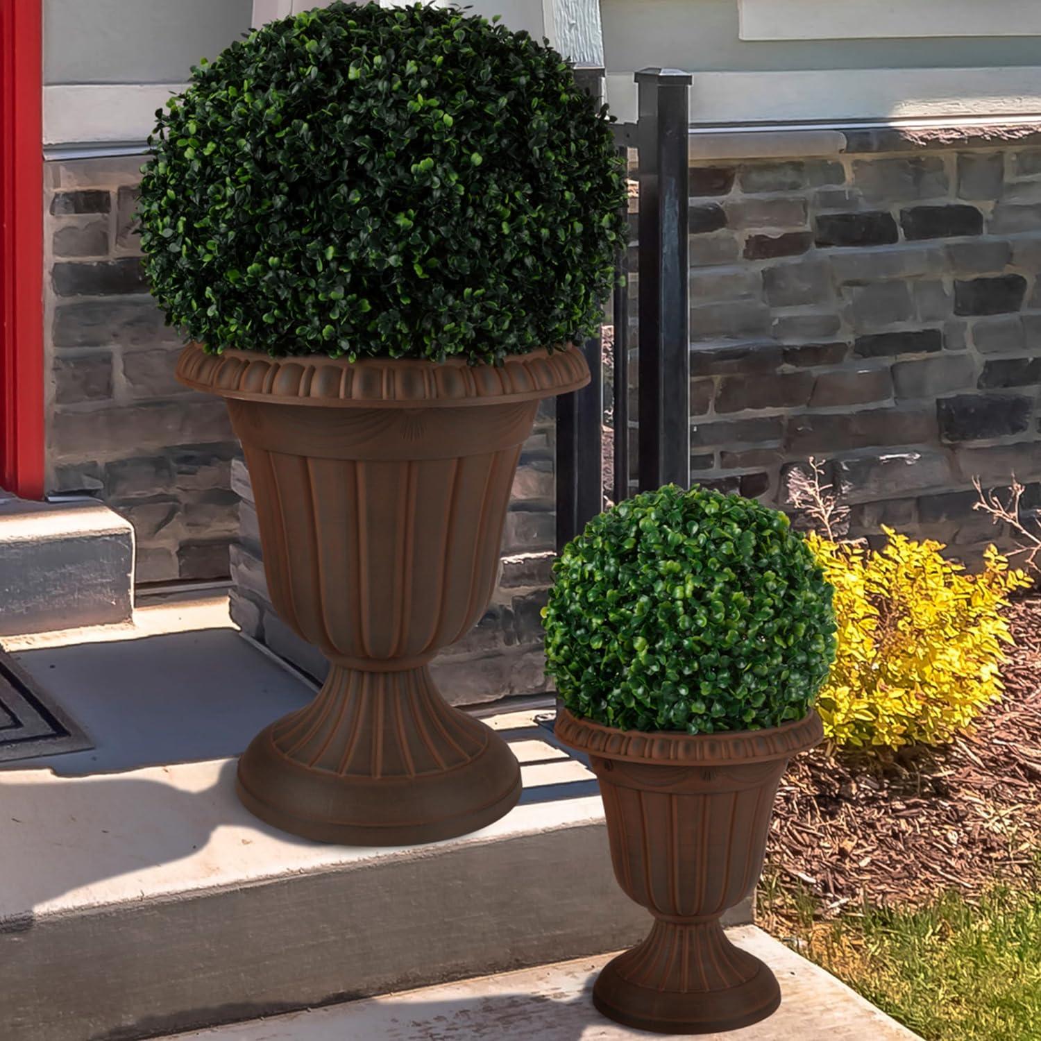 Pure Garden 2pc Outdoor Urn Planters 10"x12" & 16"x18"