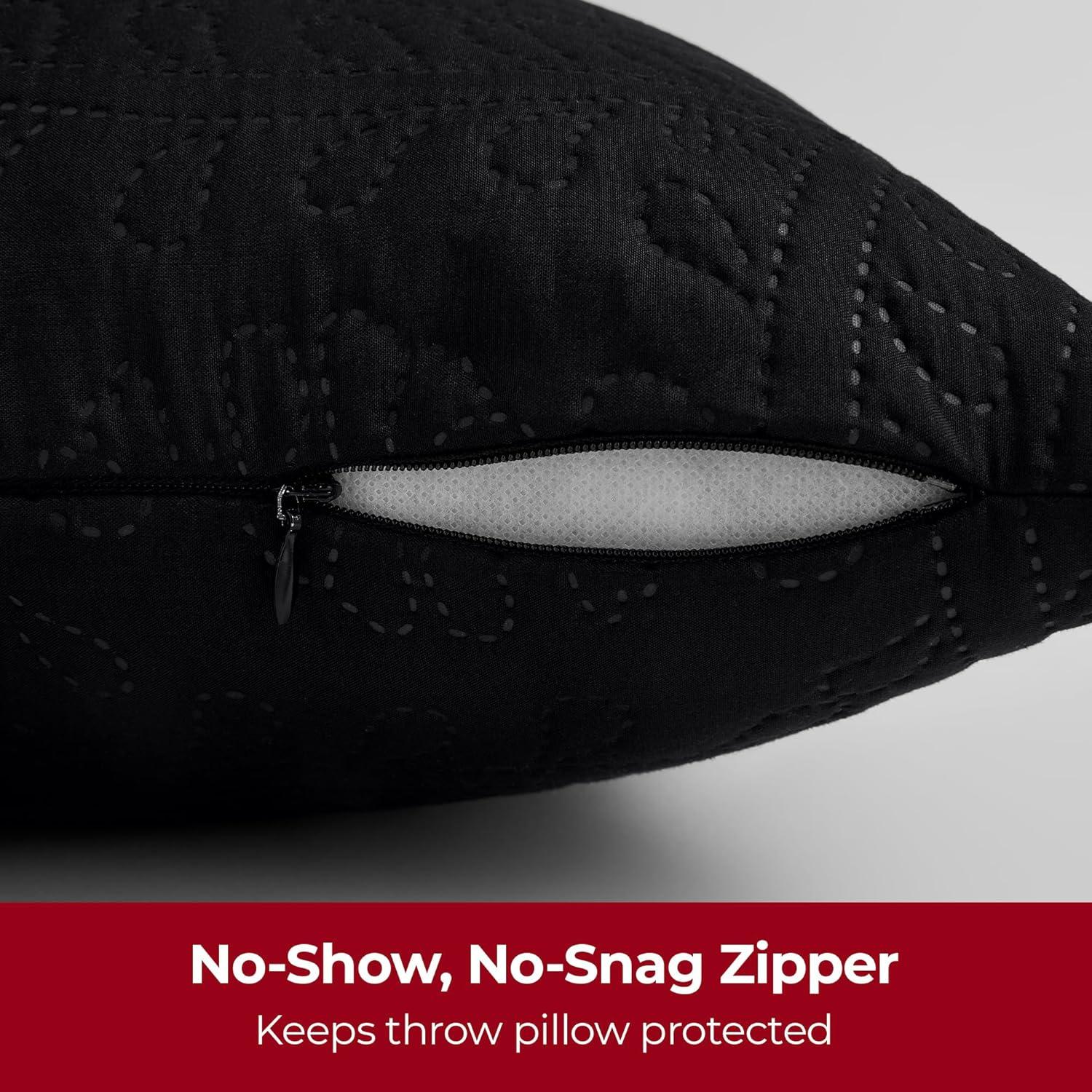 Mellanni Decorative Throw Pillow Covers with Pinsonic Quilt Stitching, 12x20, Burnt Sand, 2 Count