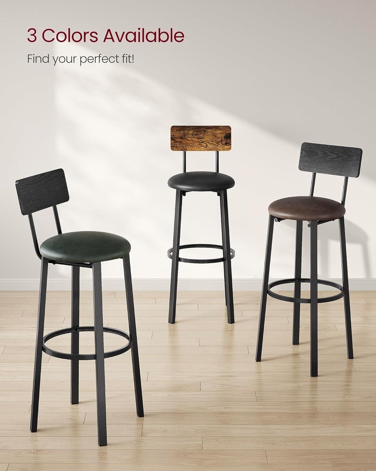 Upholstered Counter Stool with Metal Frame