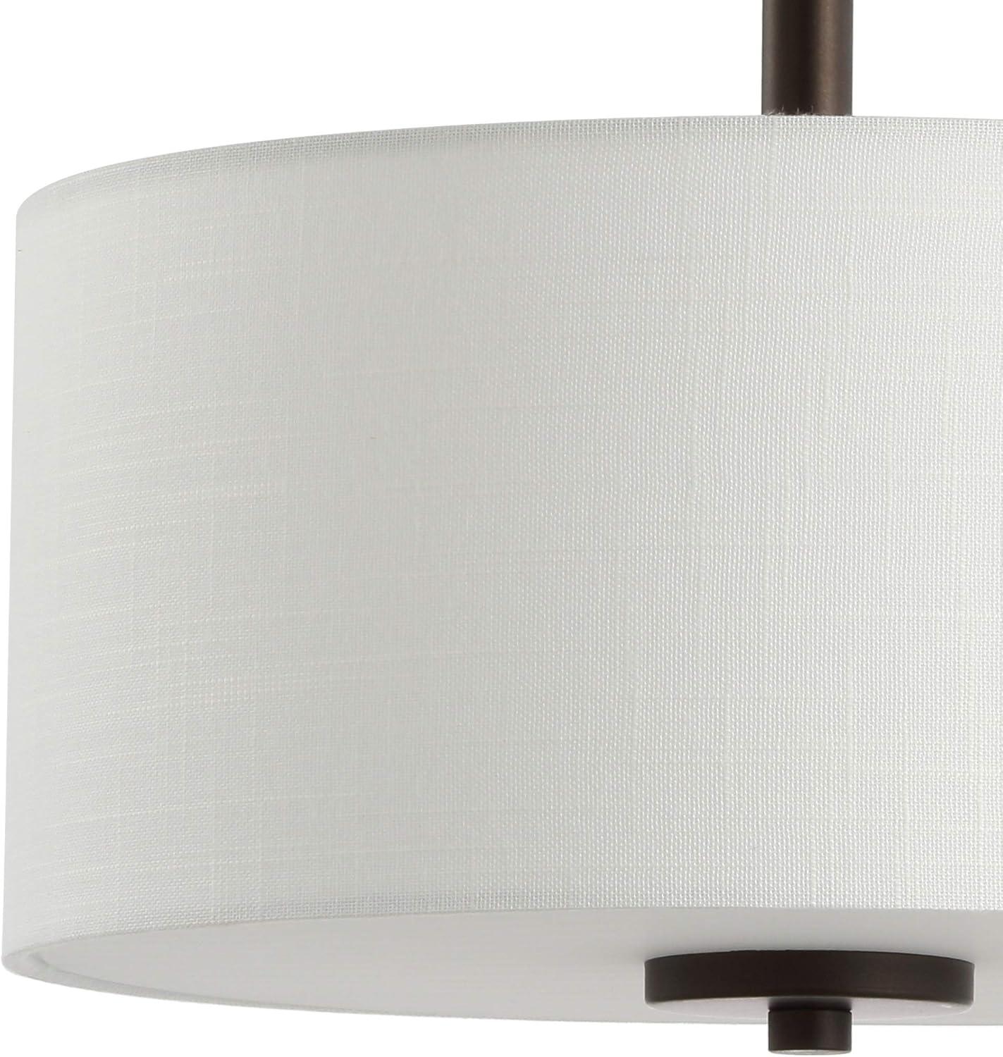 Marc 15" Metal LED Semi-Flush Mount, Oil Rubbed Bronze/White