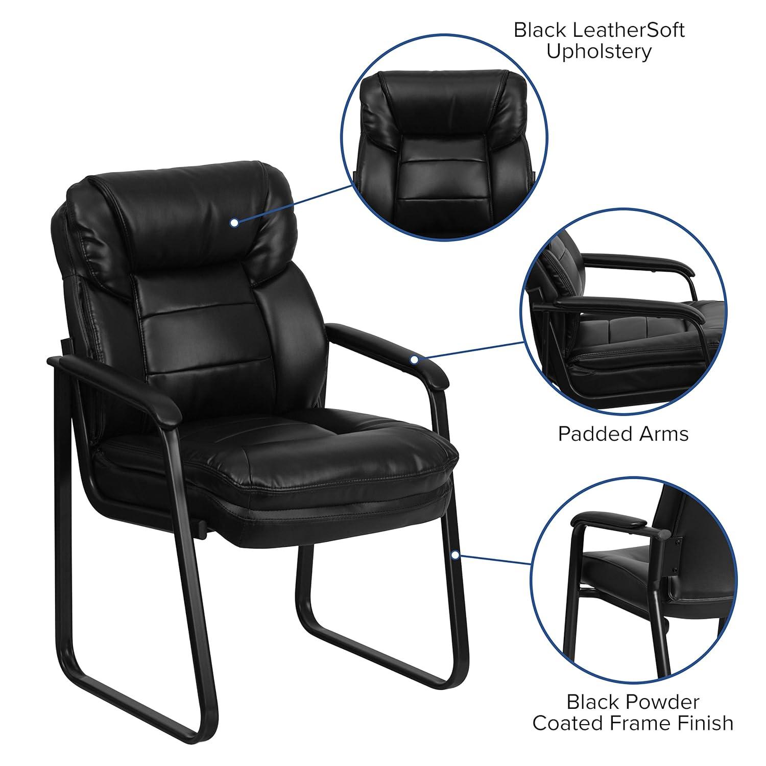 Flash Furniture Isla Modern LeatherSoft Executive Side Reception Chair with Sled Base by Flash Furniture