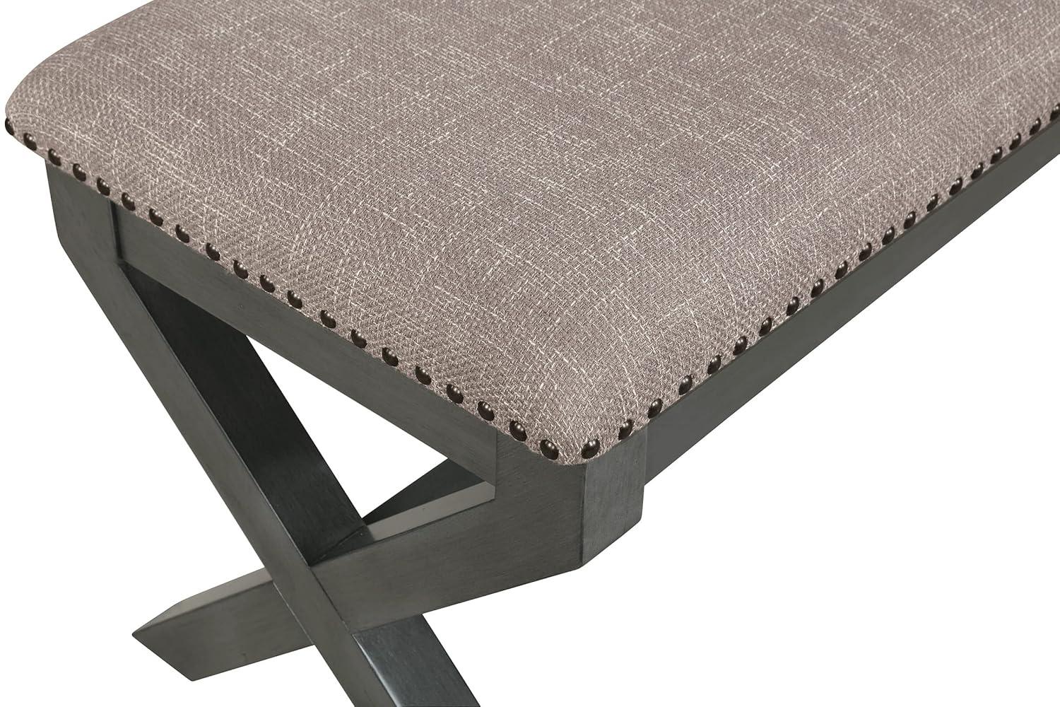 Monte Carlo Bench with Antique Gray Base in Gray Fabric