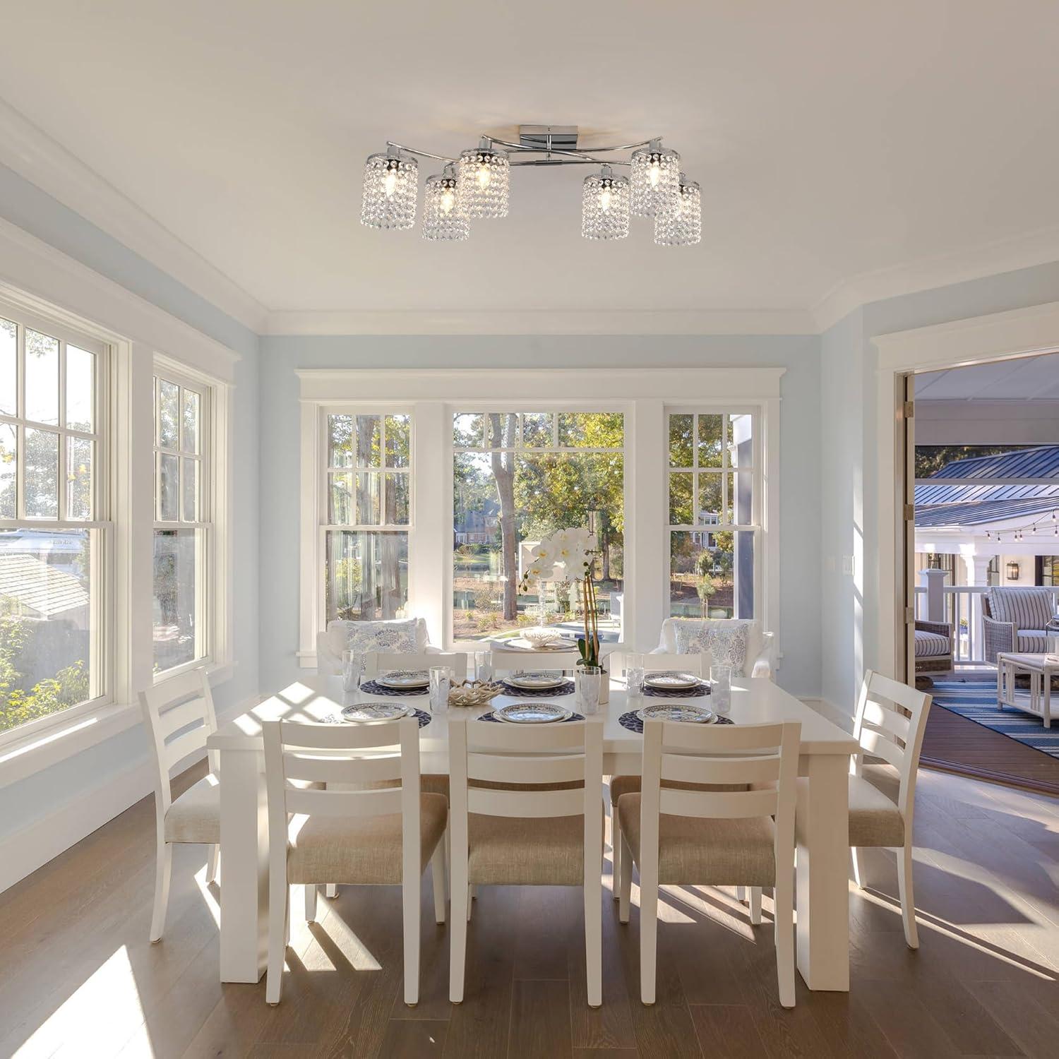 Mercer41 6 - Light 35.03" Dimmable Crystal Flush Mount