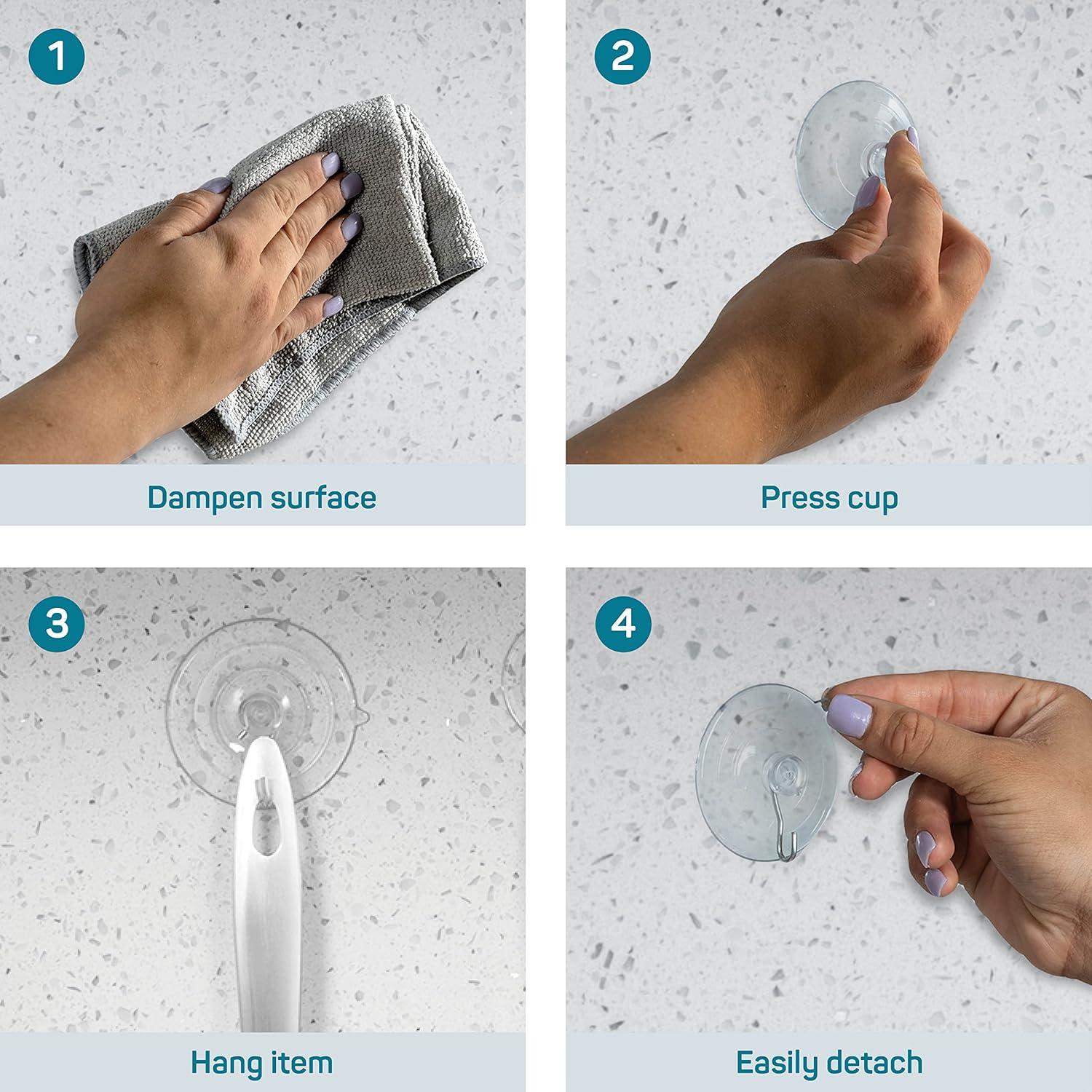 SEWANTA All-Purpose Suction Cup Hooks [20PK Combo Set] Powerful Window Suction Cups with Hooks Use to Hang On Glass, Windows, Doors, Mirrors, Tiles. Set Includes: 4 Large, 8 Medium, 8 Small