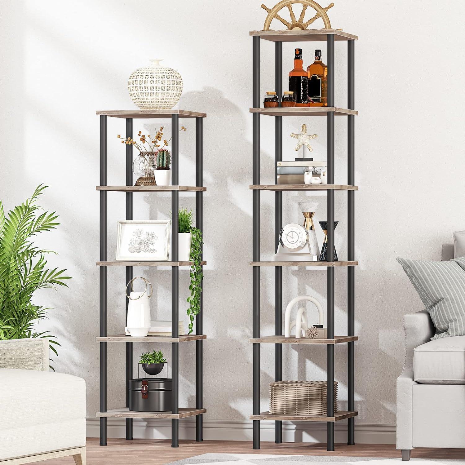 6-Tier Corner Bookcase for Small Spaces