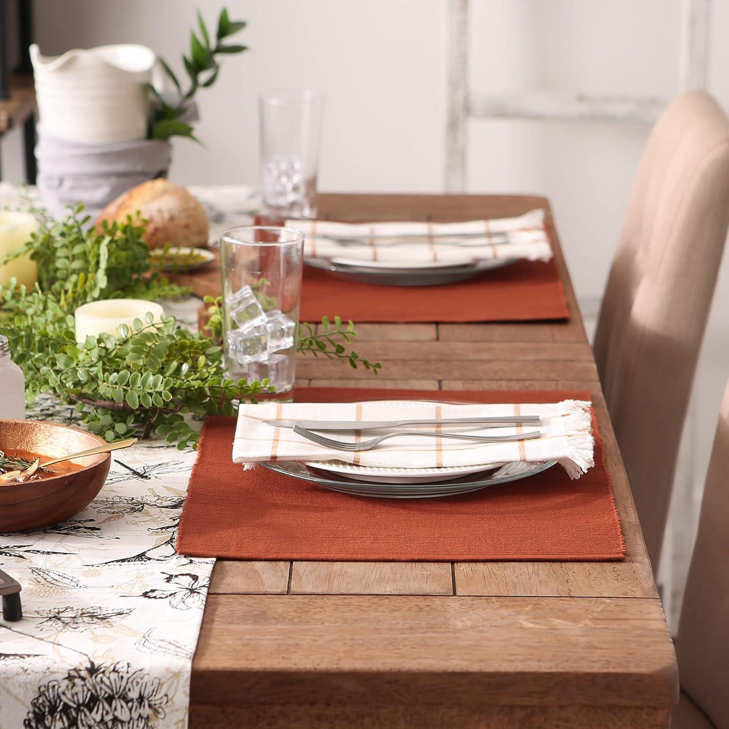 Cinnamon Ribbed Cotton Placemats Set of 6