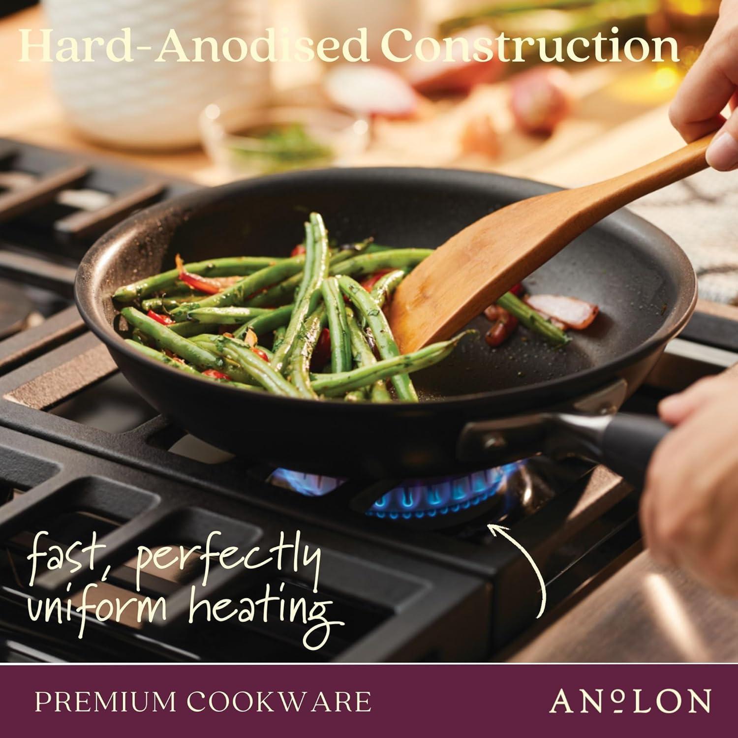 Anolon Advanced Home Hard Anodized Nonstick Frying Pan Set, 10.25 Inch And 12.75 Inch, 2-Piece