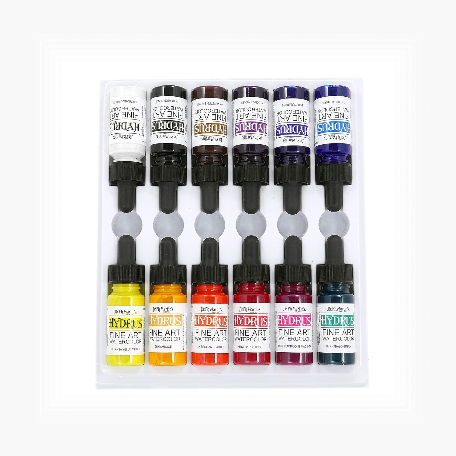 Dr. Ph. Martin's Hydrus Fine Art Watercolor, 0.5 oz, Set of 12 (Set 1)