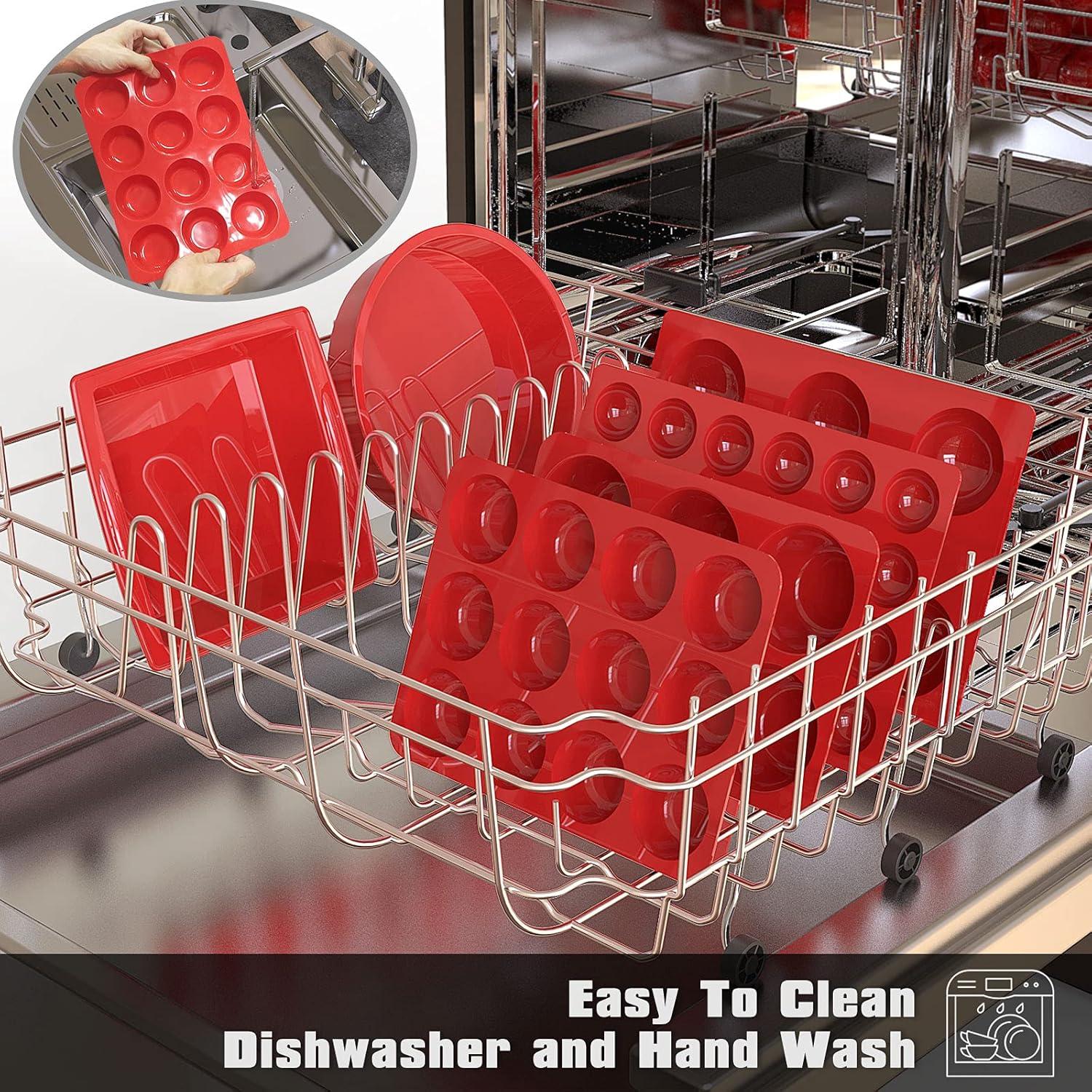 RUseeN Silicone Muffin Pan 2 Pack - 12 Cups Regular Silicone Cupcake Pan, Non-stick Silicone Great for Making Muffin Cakes, Tart, Bread - BPA Free and Dishwasher Safe