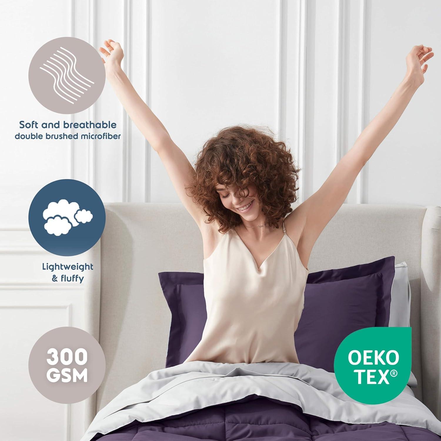 Nestl Bed-in-A-Bag Reversible Comforter Set with Bed Sheets