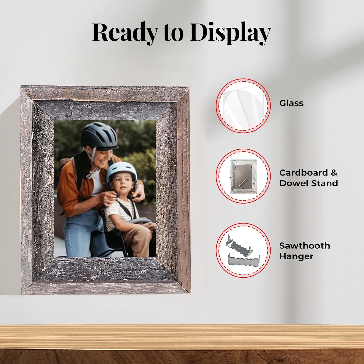 Millwood Pines Kattan Weathered Gray Wood Beveled Picture Frame