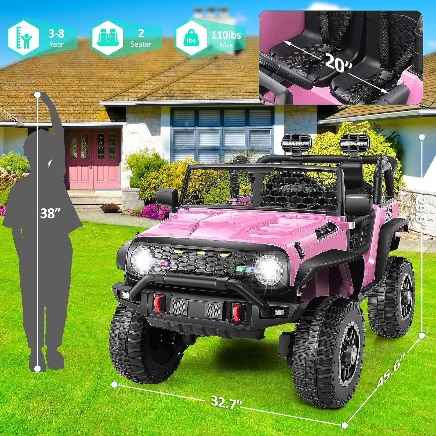 24V Pink 2-Seater Ride-On SUV with Remote Control