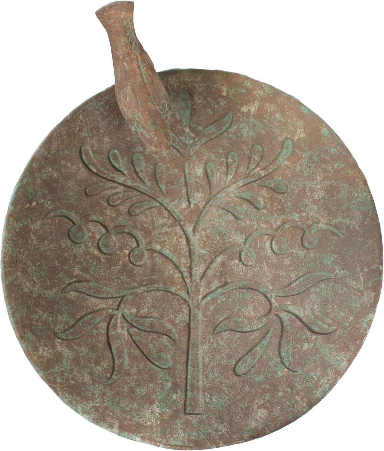 SunnyDaze Decor Ivy and Sage Freestanding Cast Aluminum Outdoor Bird Bath - Rustic Patina