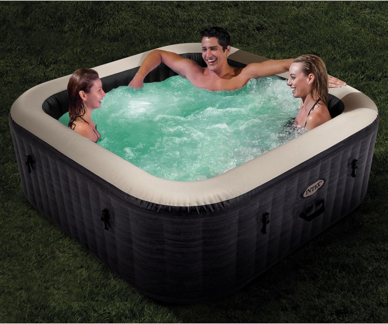 Intex PureSpa Plus Square Inflatable Hot Tub with LED Light