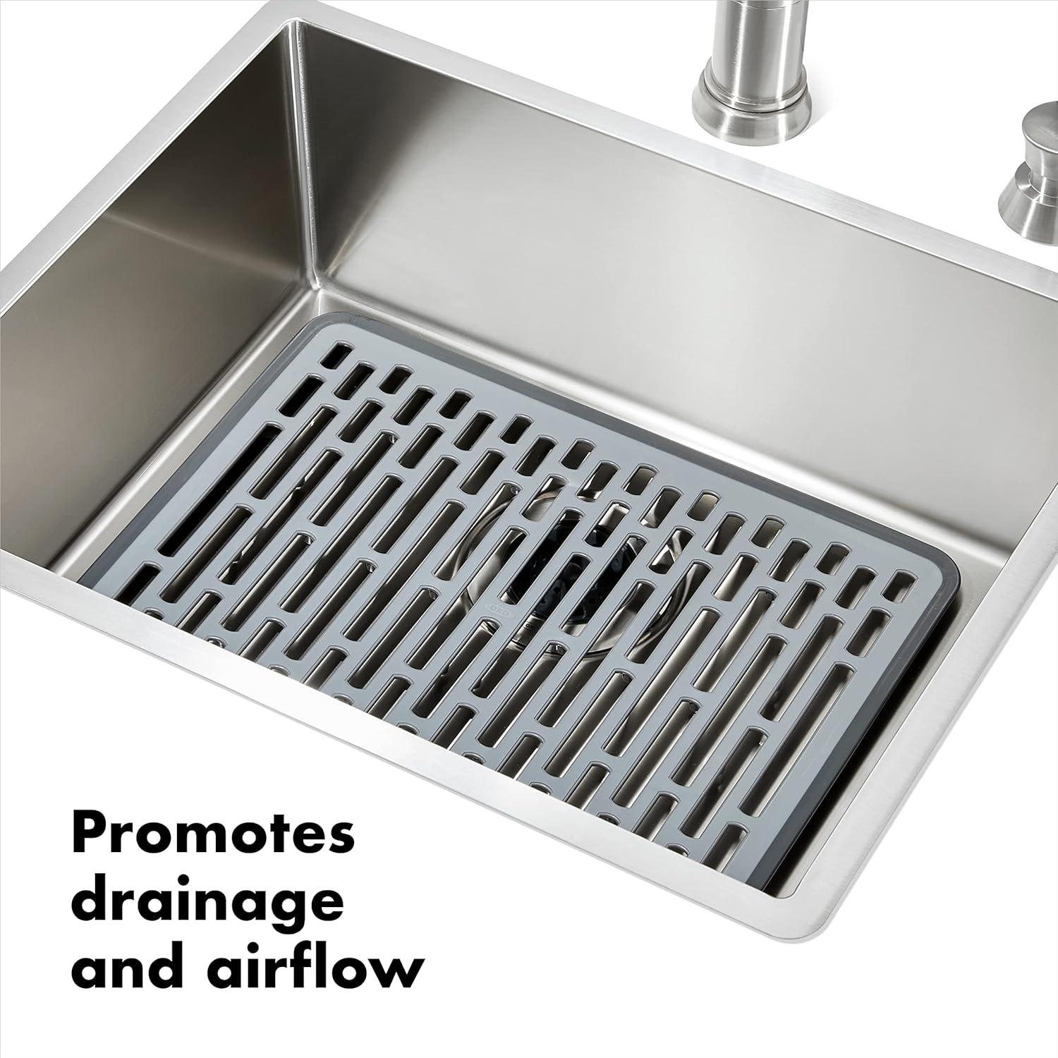 Large Gray Silicone Heat-Resistant Sink Mat