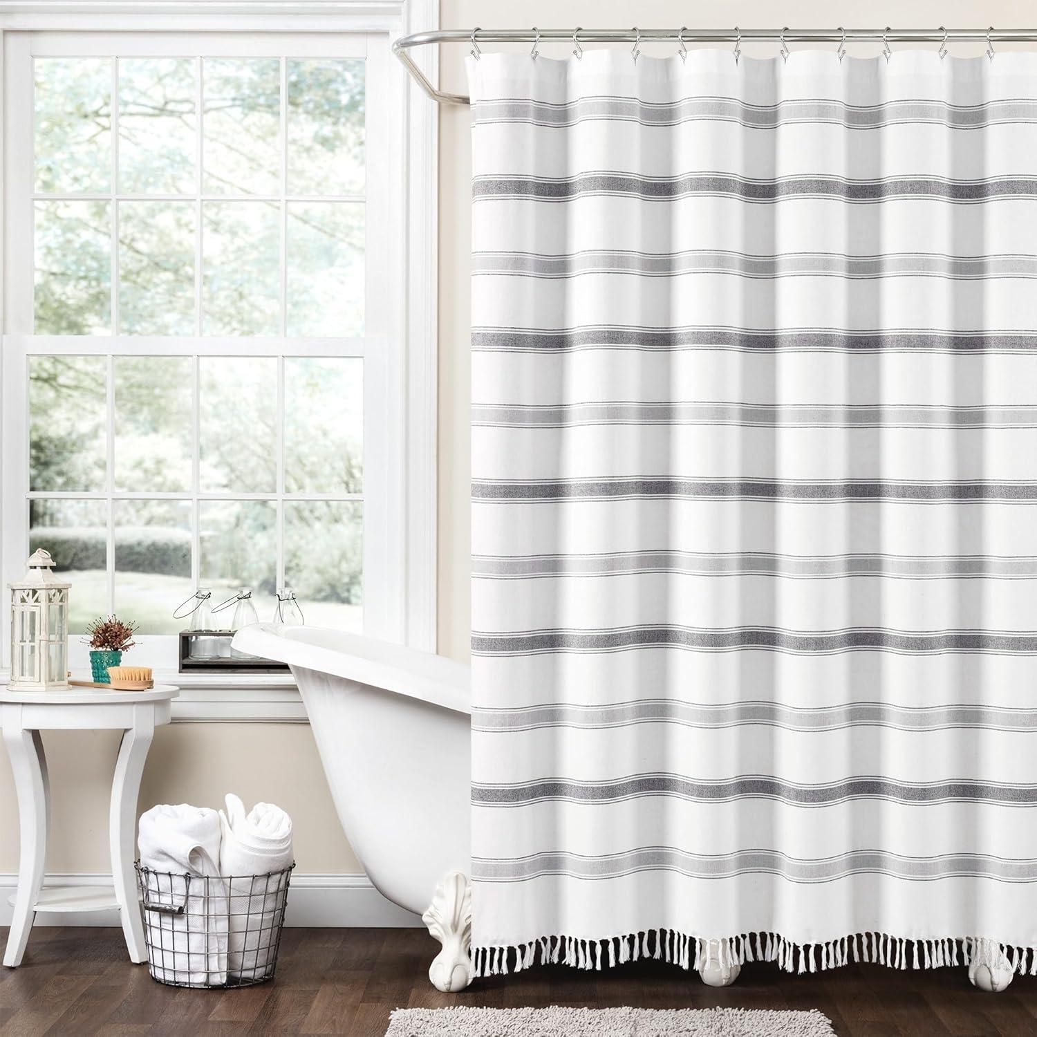 Lush Decor Striped Shower Curtain