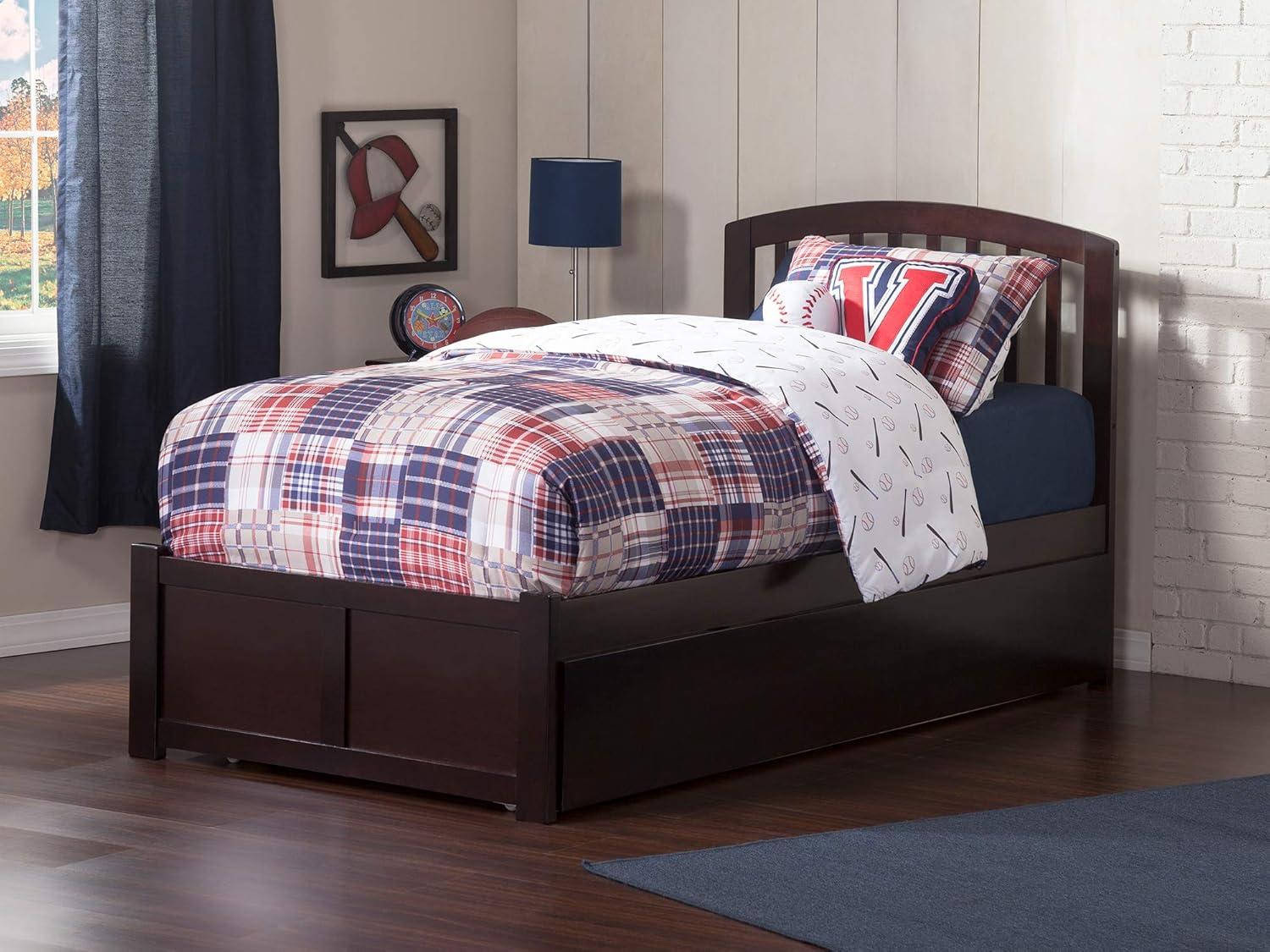 Richmond Twin Extra Long Bed with Footboard and Twin Extra Long Trundle in Espresso