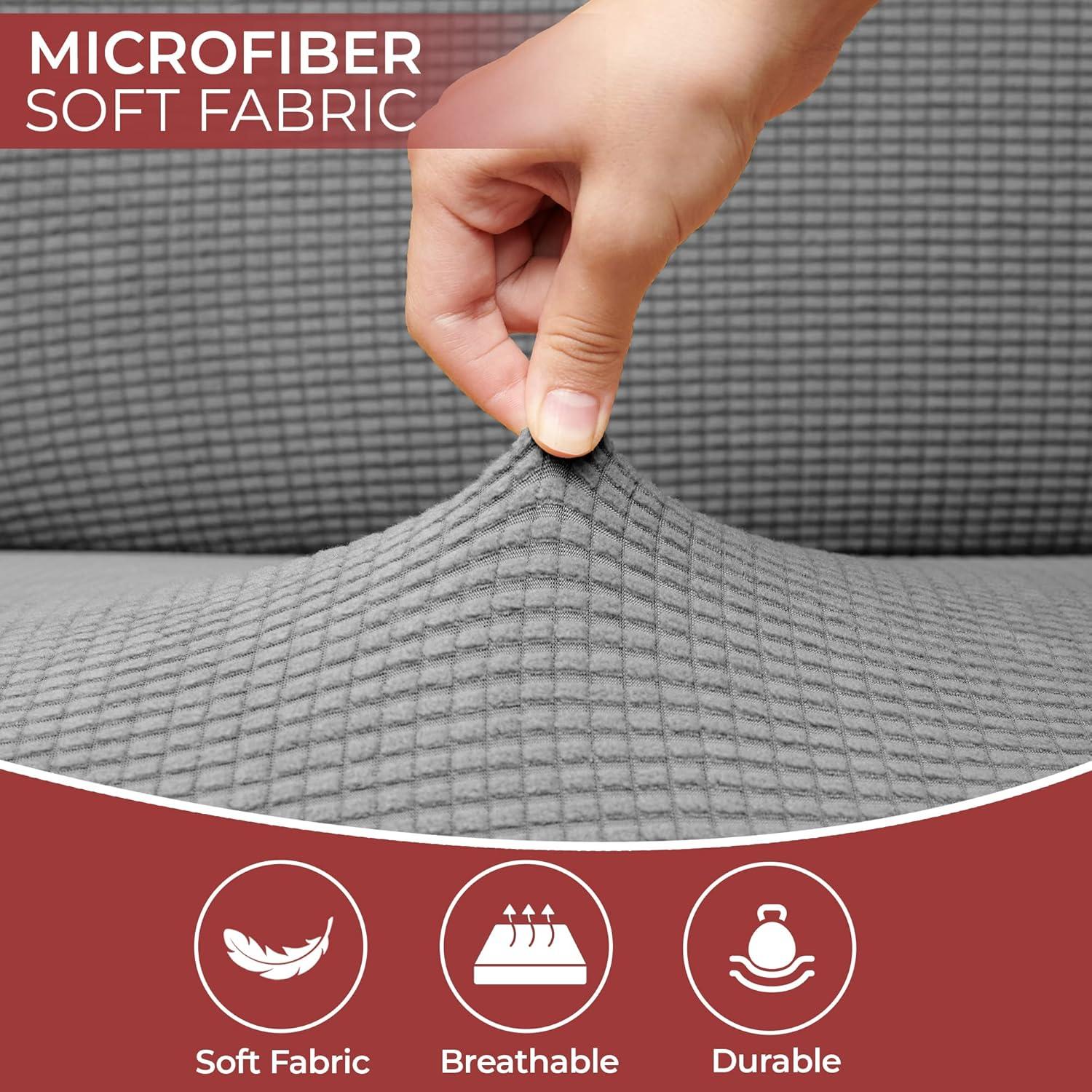 Hudson Comfort RV Dinette Cushion Covers - Microfiber Stretchable Fabric Designed to Fit Wide Variety of Seats - Camper Cushion Slipcovers - Includes 2 Backrest Covers & 2 Bench Covers (Sand, 2 Sets)