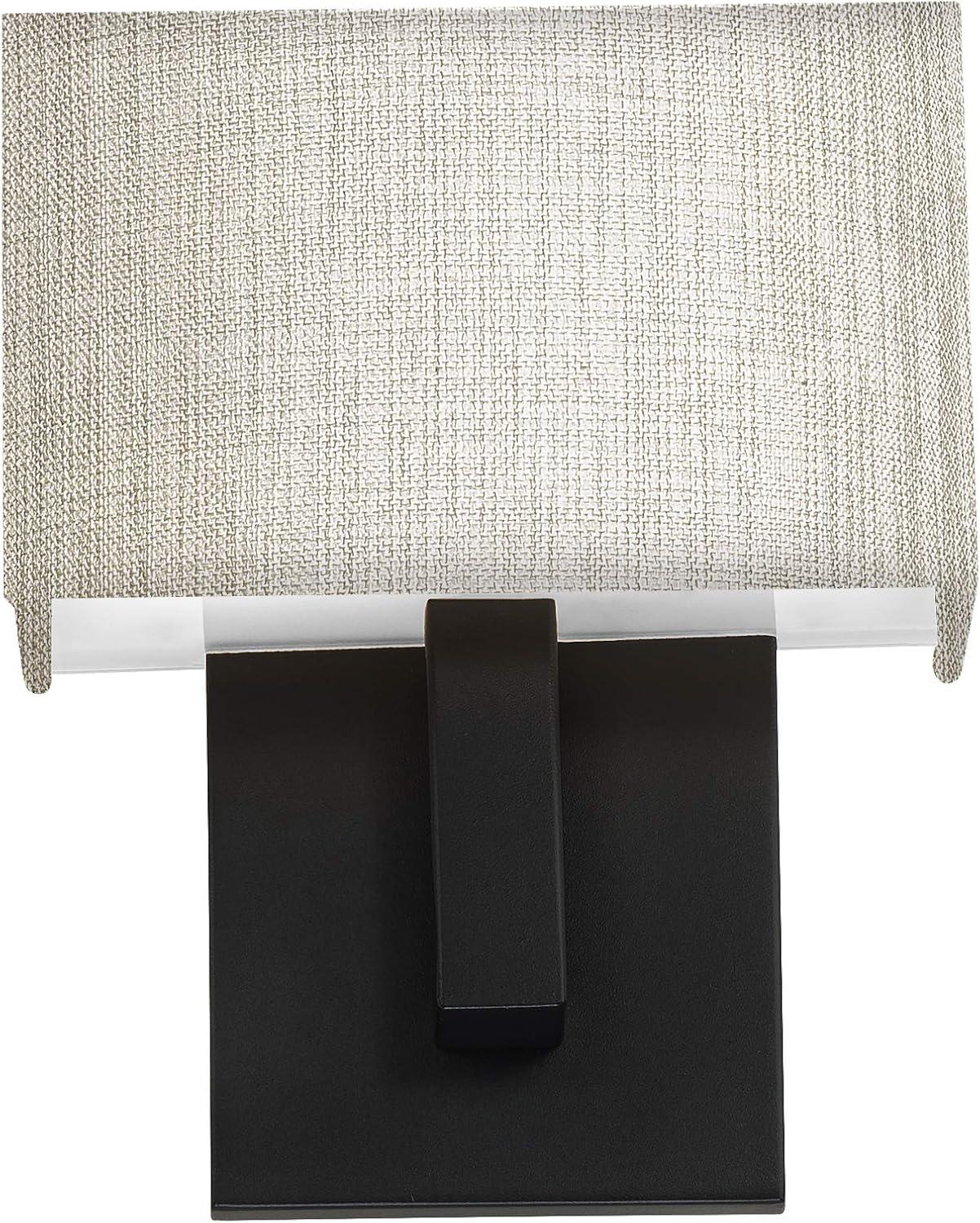 WAC Lighting dweLED, Manhattan 7in LED Fabric Wall Sconce 2700K in Black