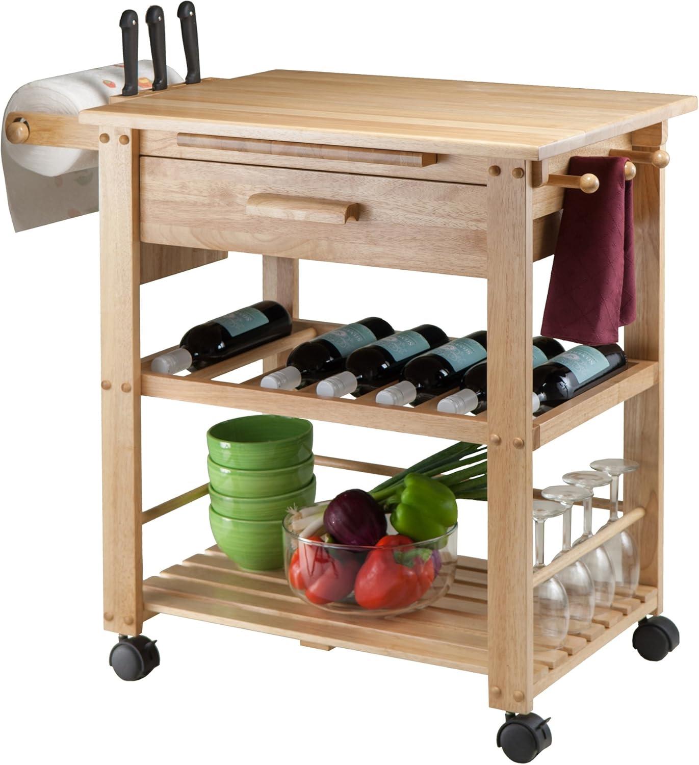 Millwood Pines Schulenburg Wood Kitchen Cart