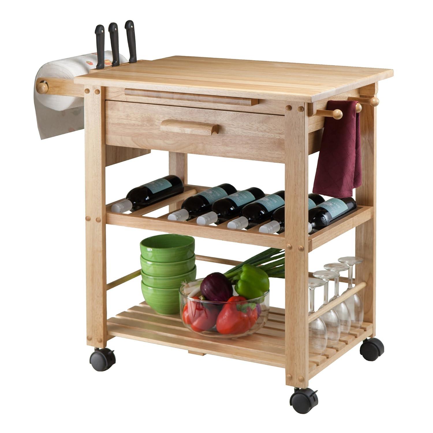 Millwood Pines Schulenburg Wood Kitchen Cart