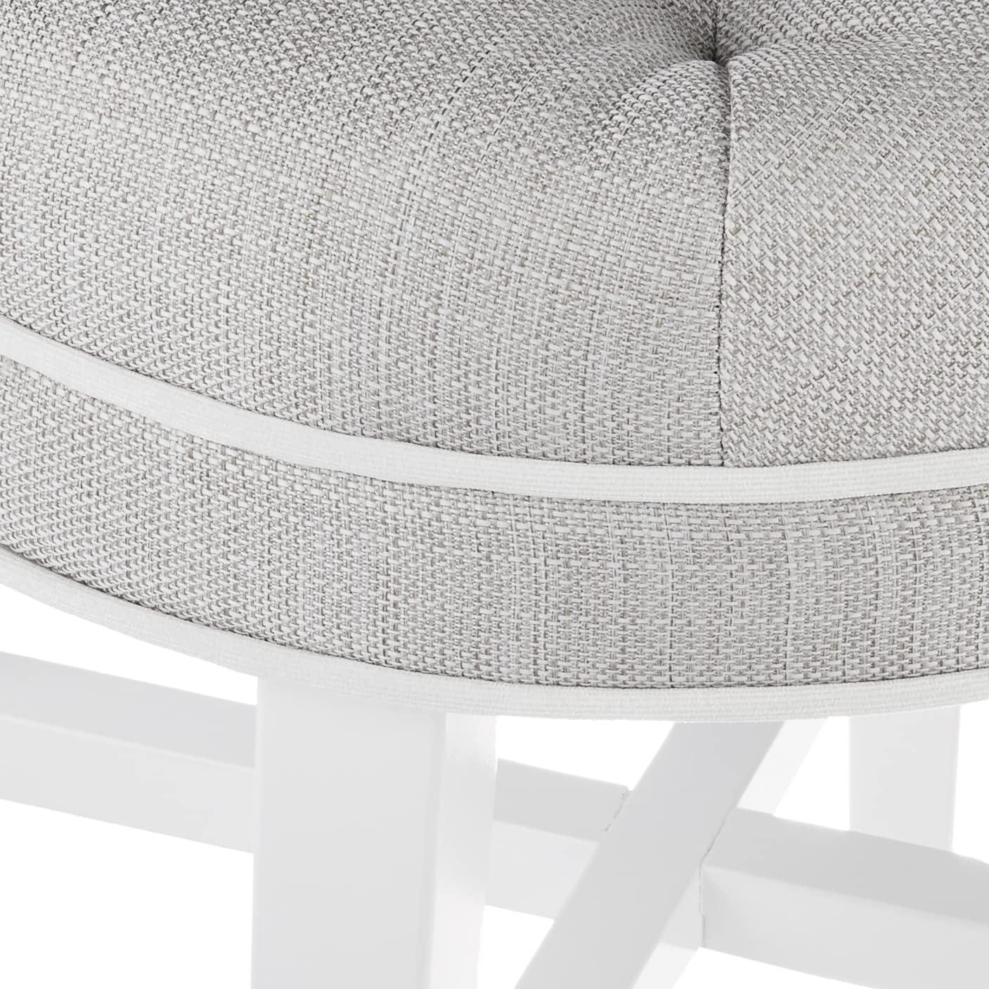 18" Sophia Tufted Backless Wood Vanity Stool Spa Blue - Hillsdale Furniture