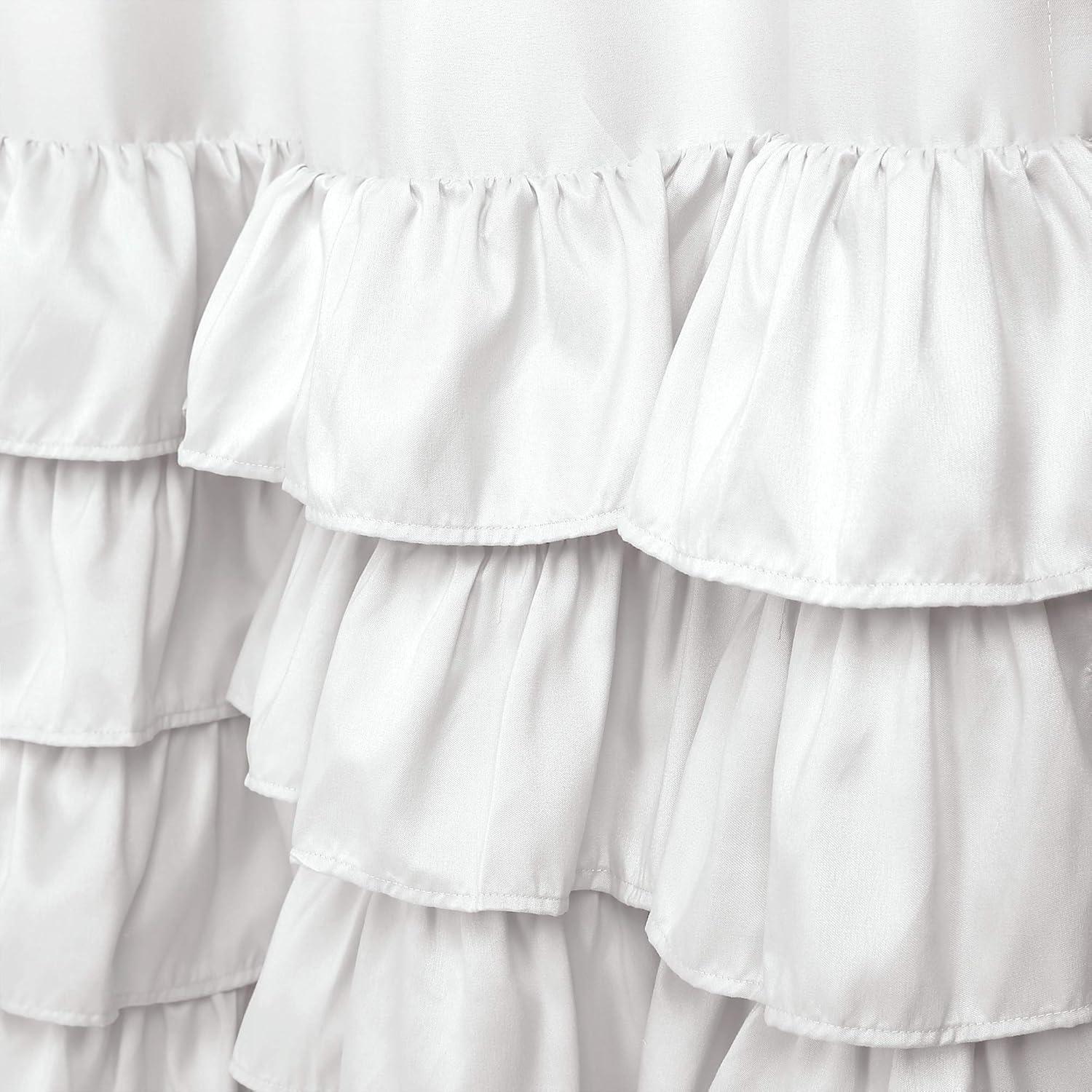 Lush Decor Allison Ruffle Polyester Semi Sheer Curtain Pair (Set of 2)