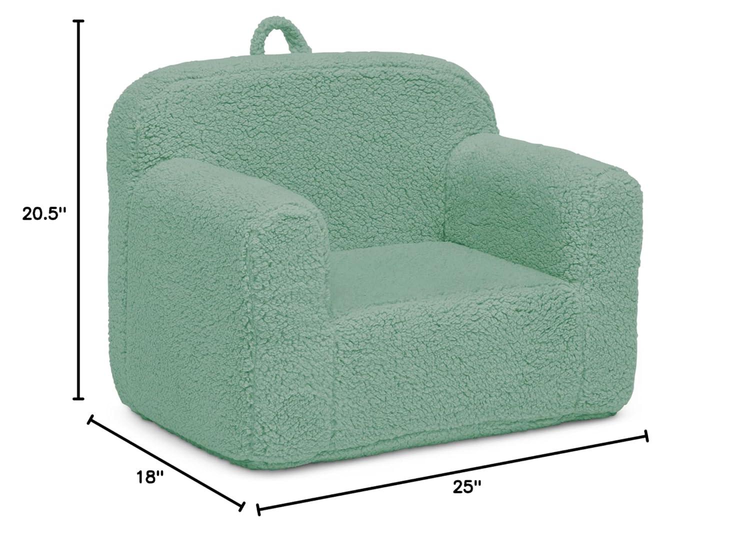 Delta Children Sherpa Cozee Chair - Foam Kids Chair for Ages 18 Months and Up, Sage