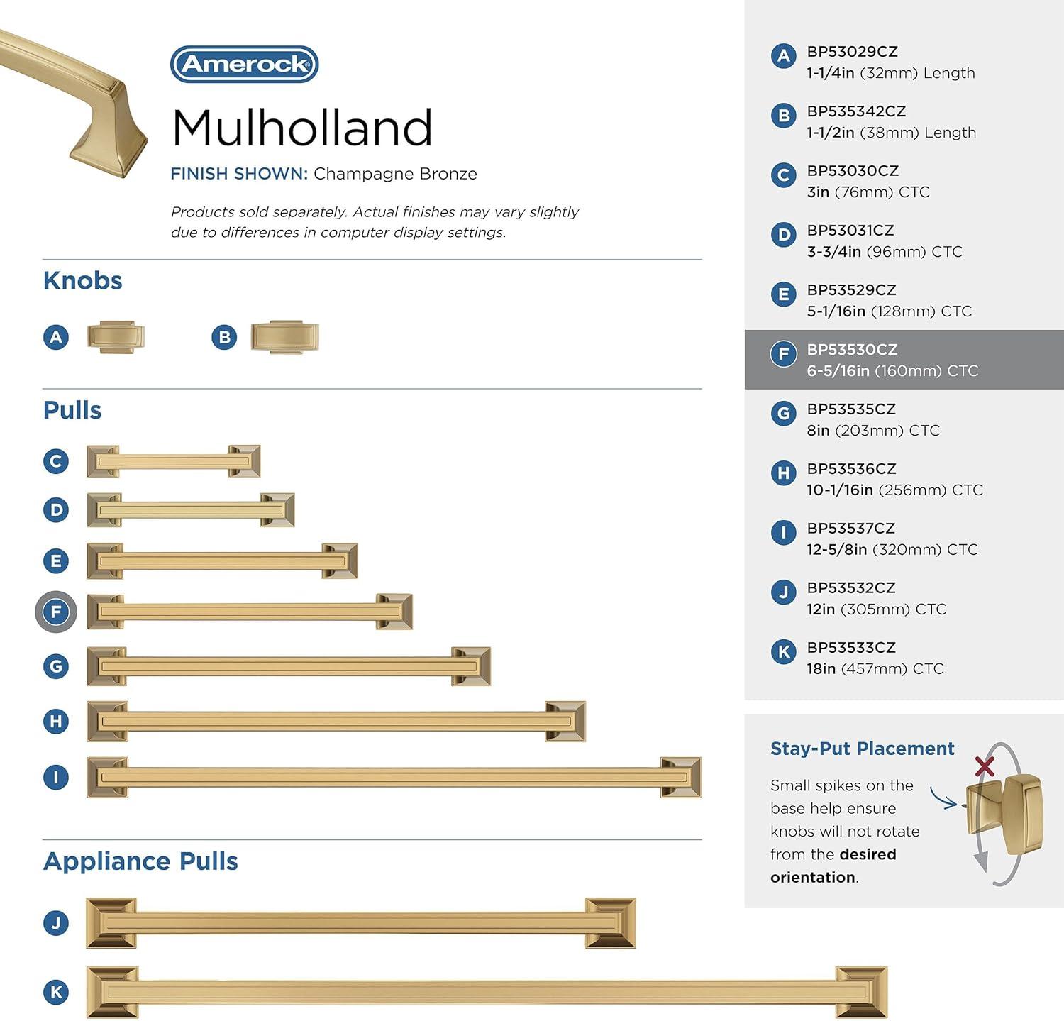 Mulholland 6 5/16" Center to Center Bar Pull