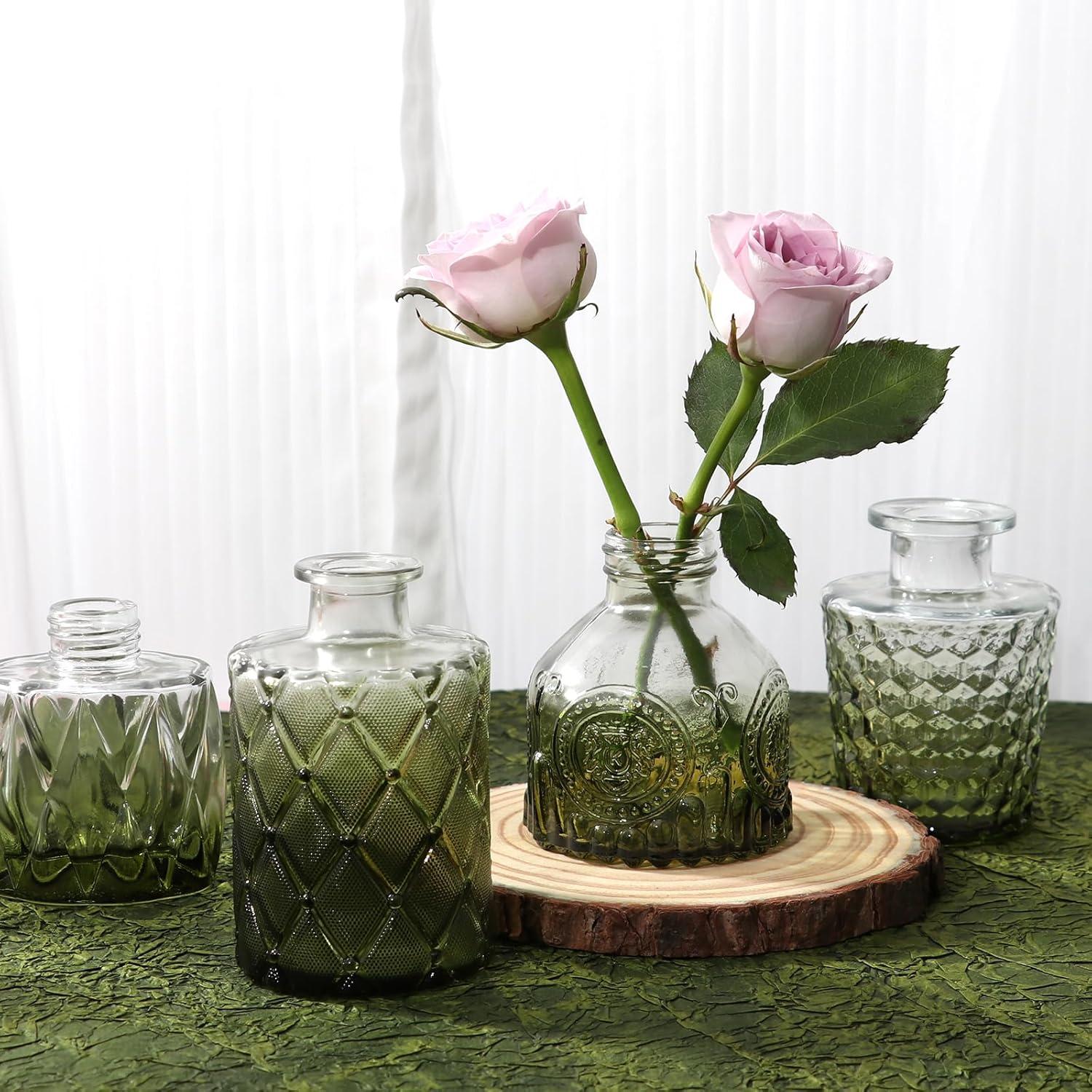 Bud Vases Set of 12, Small Glass Vases for Centerpieces, Small Flower Vases for Centerpieces, Vintage Mini Vase, Clear Bud Vase for Wedding Table Decor