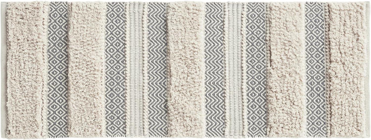 Asher Woven Textured Striped Bath Rug - Ink+Ivy