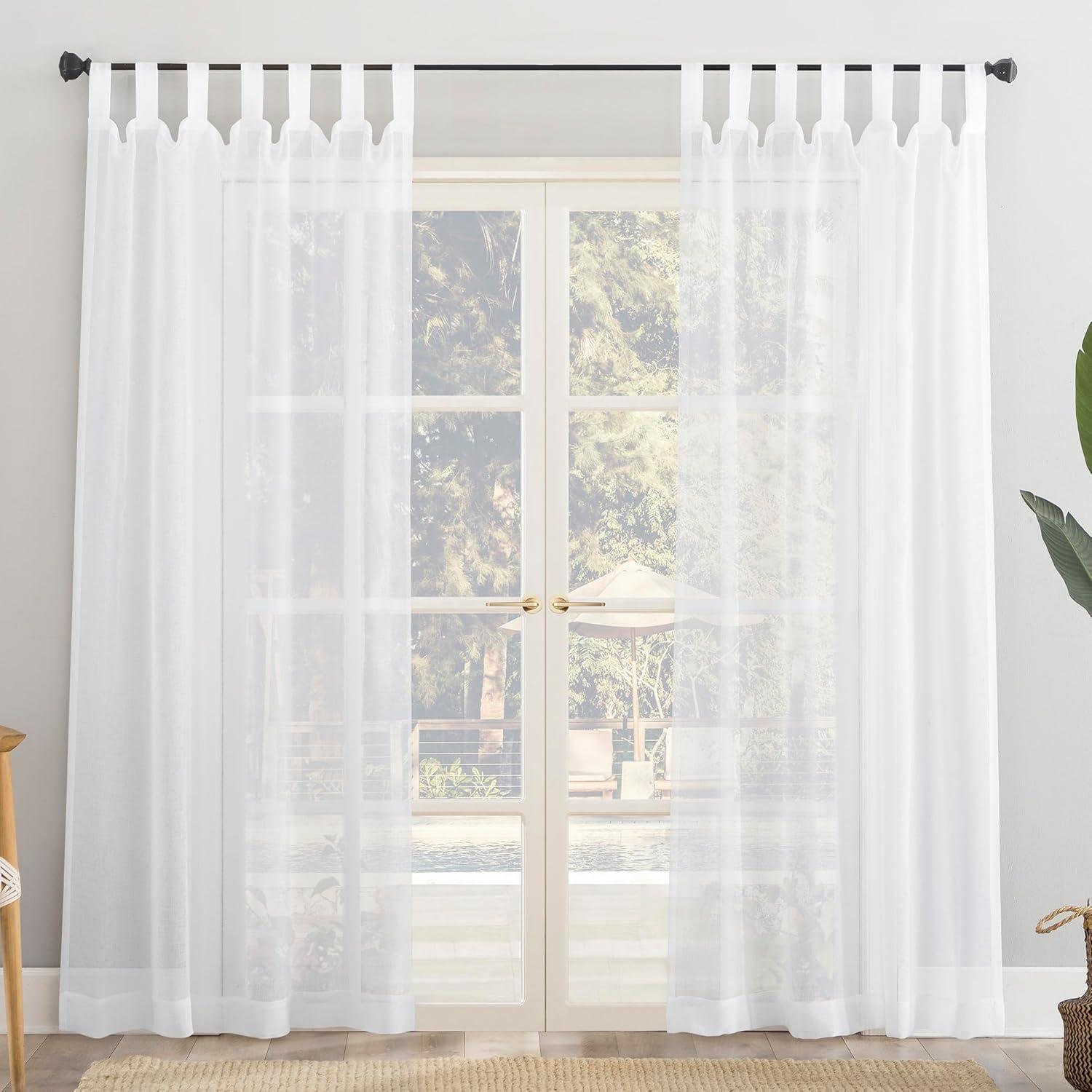 No. 918 Millennial Amina Open Weave Indoor/Outdoor Sheer Tab Top Curtain Panel