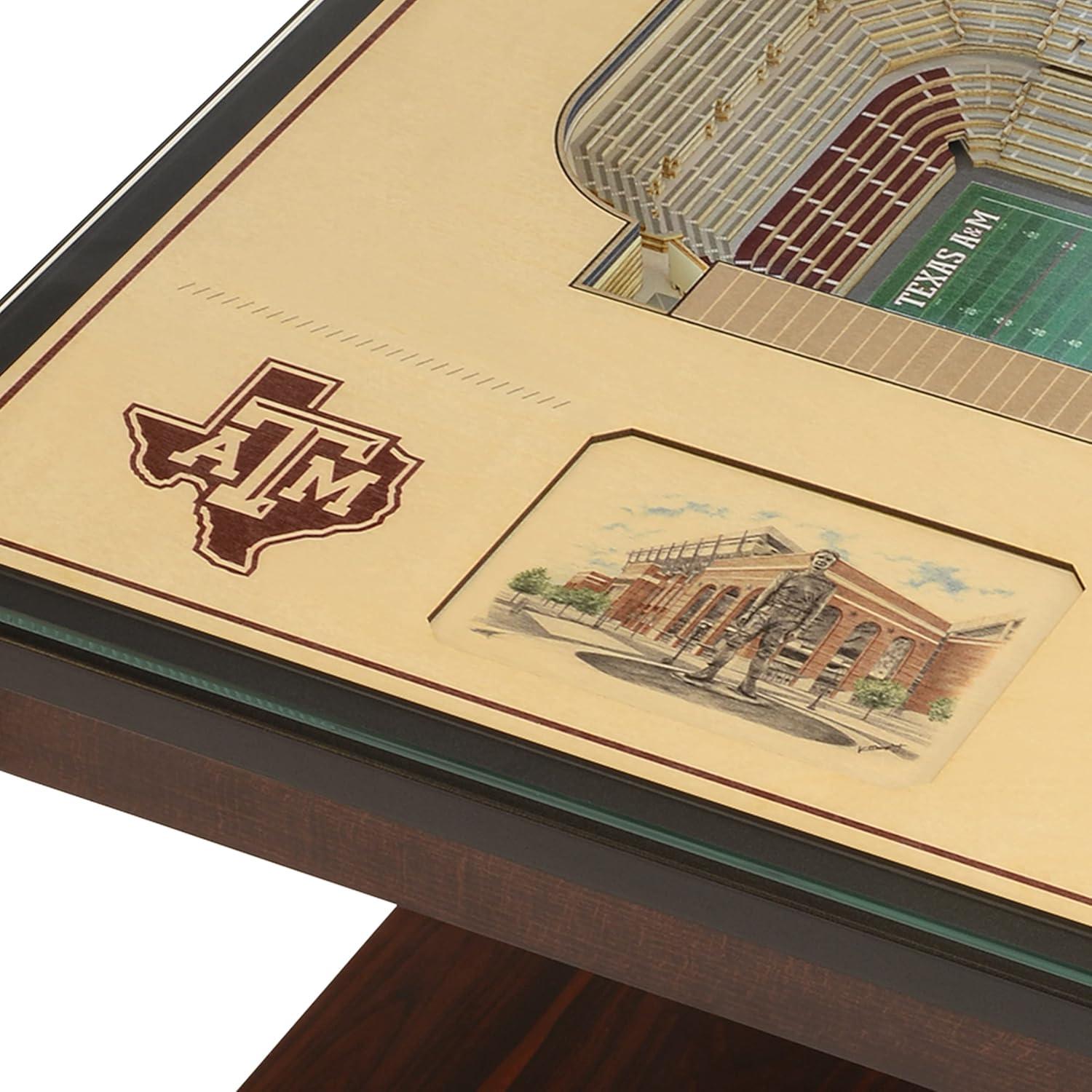 YouTheFan Glass Top End Table