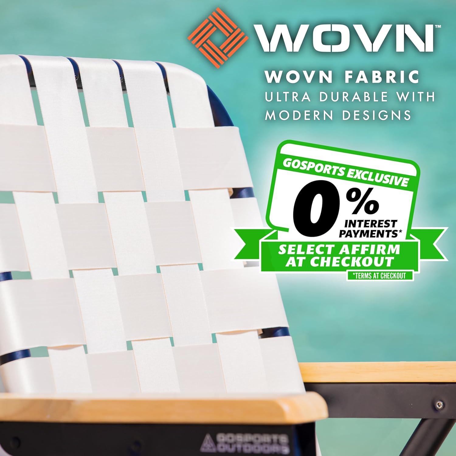 GoSports GoSports Outdoors WOVN Premium Beach & Camping Chair - Folding Backpack Chair for Adults