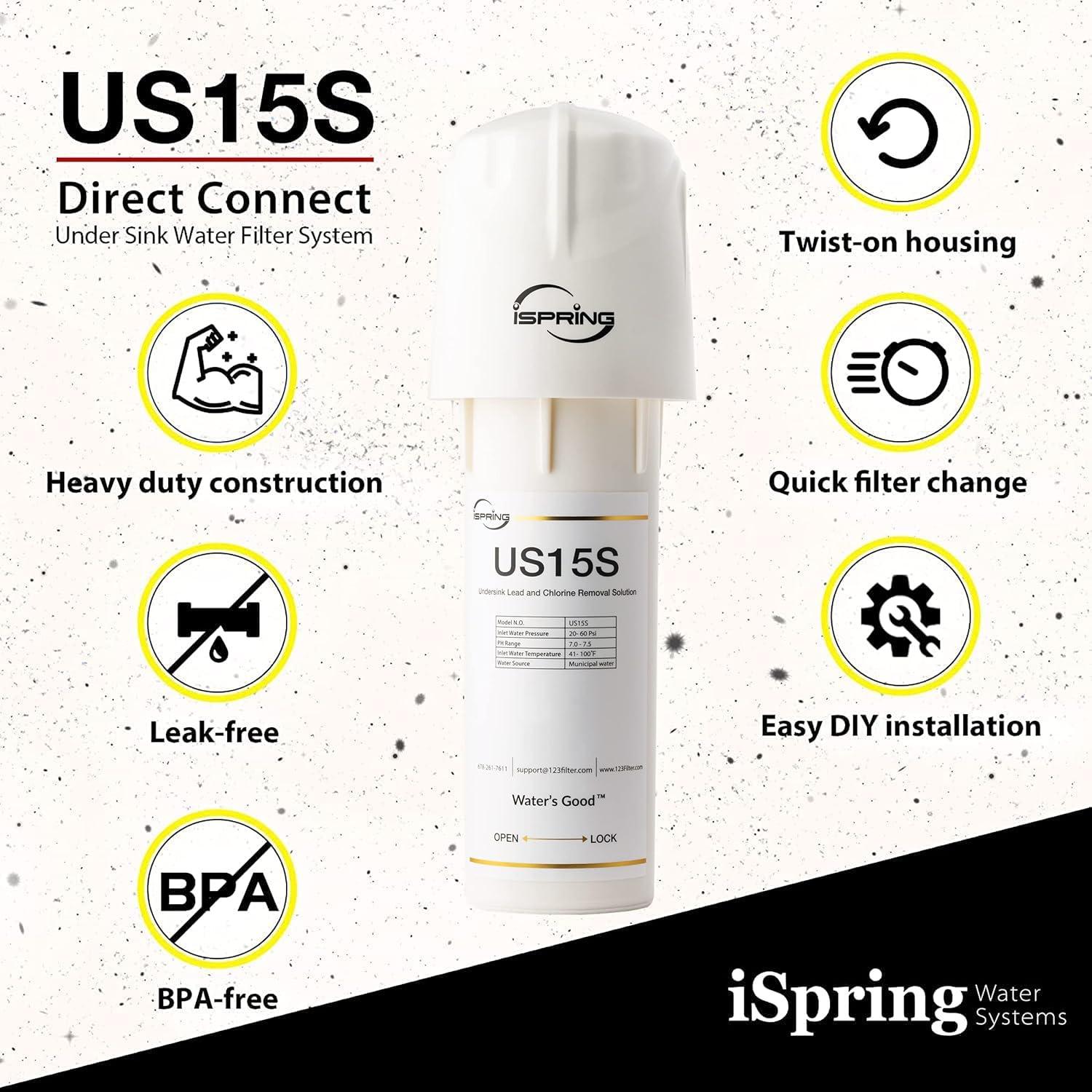 iSpring US15SL Direct Connect Water Filter System