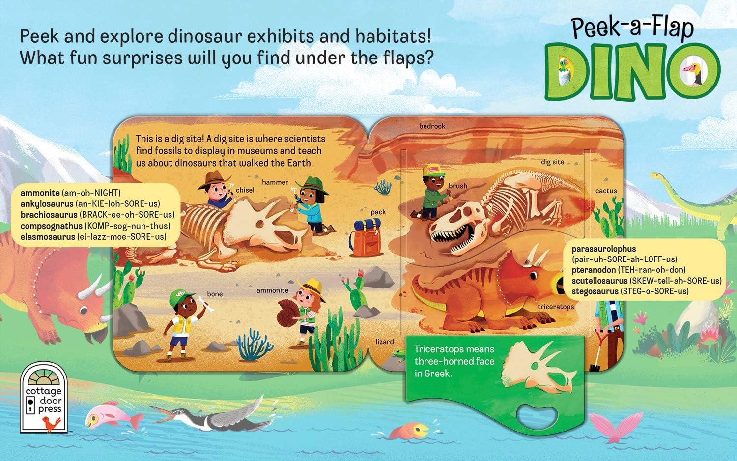 Dino - (Peek-A-Flap Children's Interactive Lift-A-Flap Board Book) by Jaye Garnett (Board Book)
