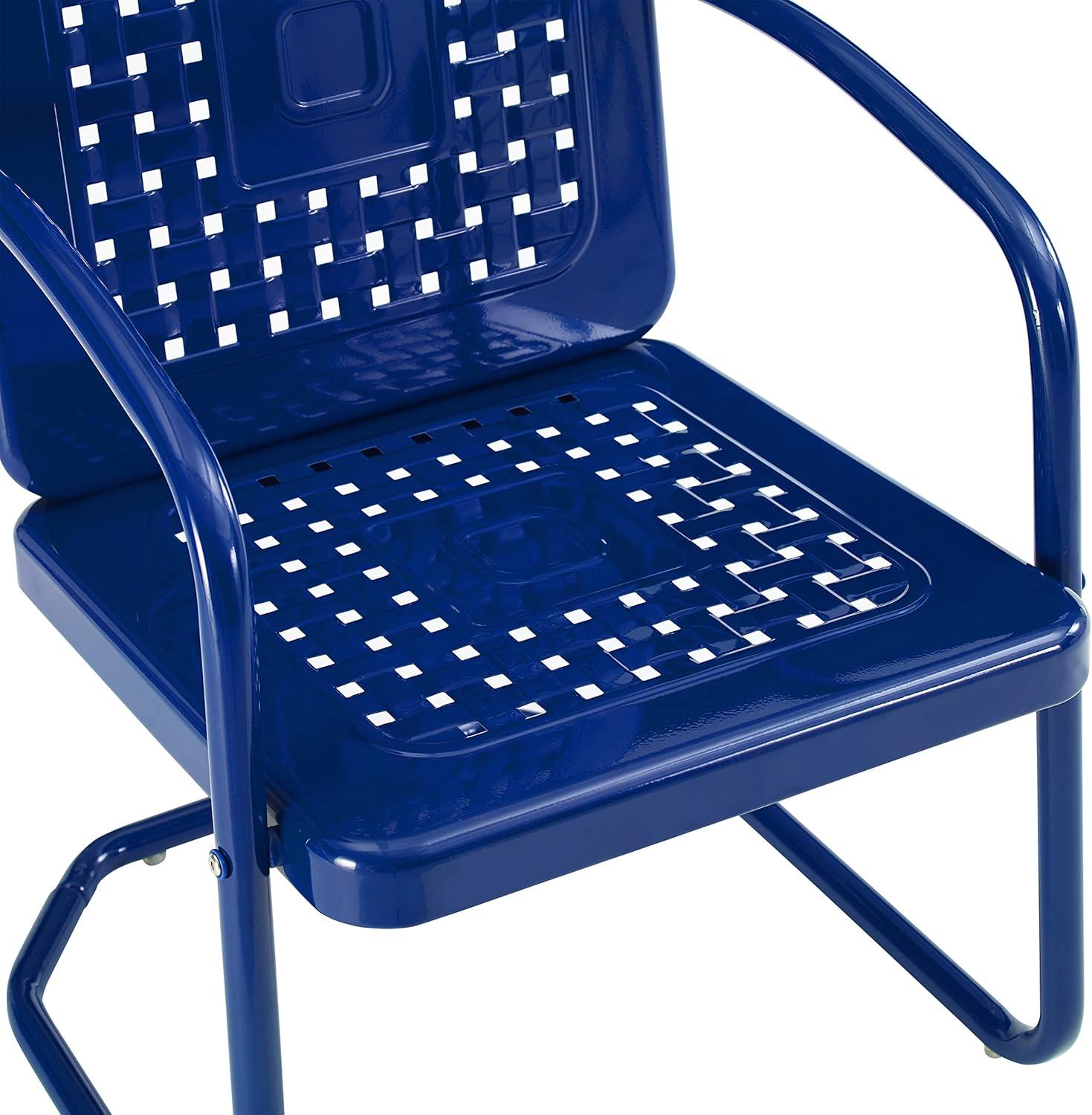 Bates 2pk Outdoor Metal Chairs - Navy - Crosley