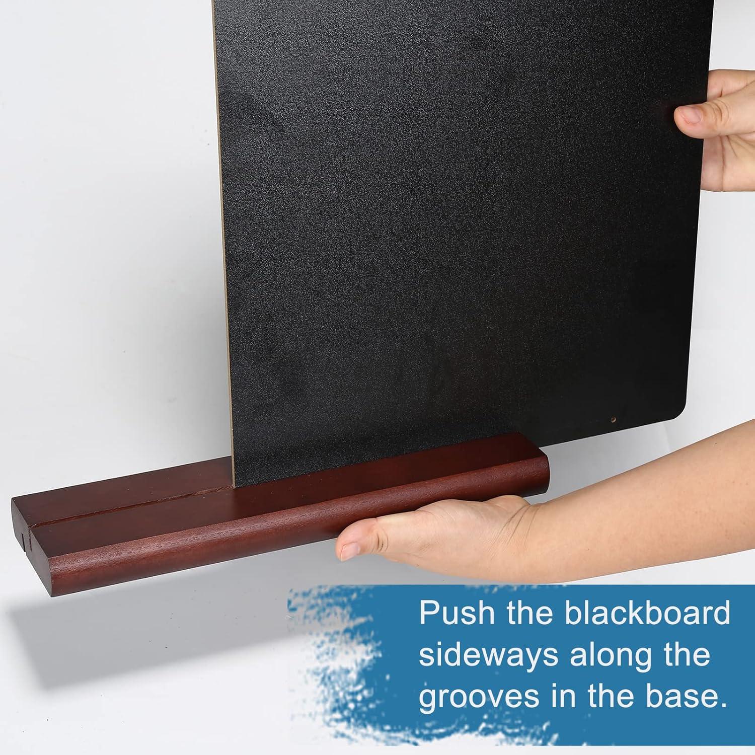 11.7x16.5 Inch Tabletop Chalkboard with Wood Base, Menu Chalkboard Stand, Message Board, Bar and Special Event Decorations, Hanging Double-Sided Chalkboards Sign for DIY Home Decoration-Walnut