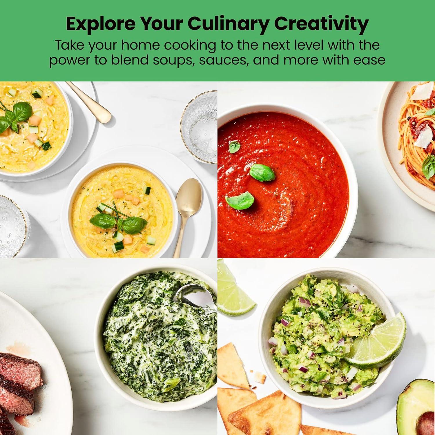 Chefman Cordless Handheld Immersion Blender, Variable Speed, Stainless-Steel Blade, Black