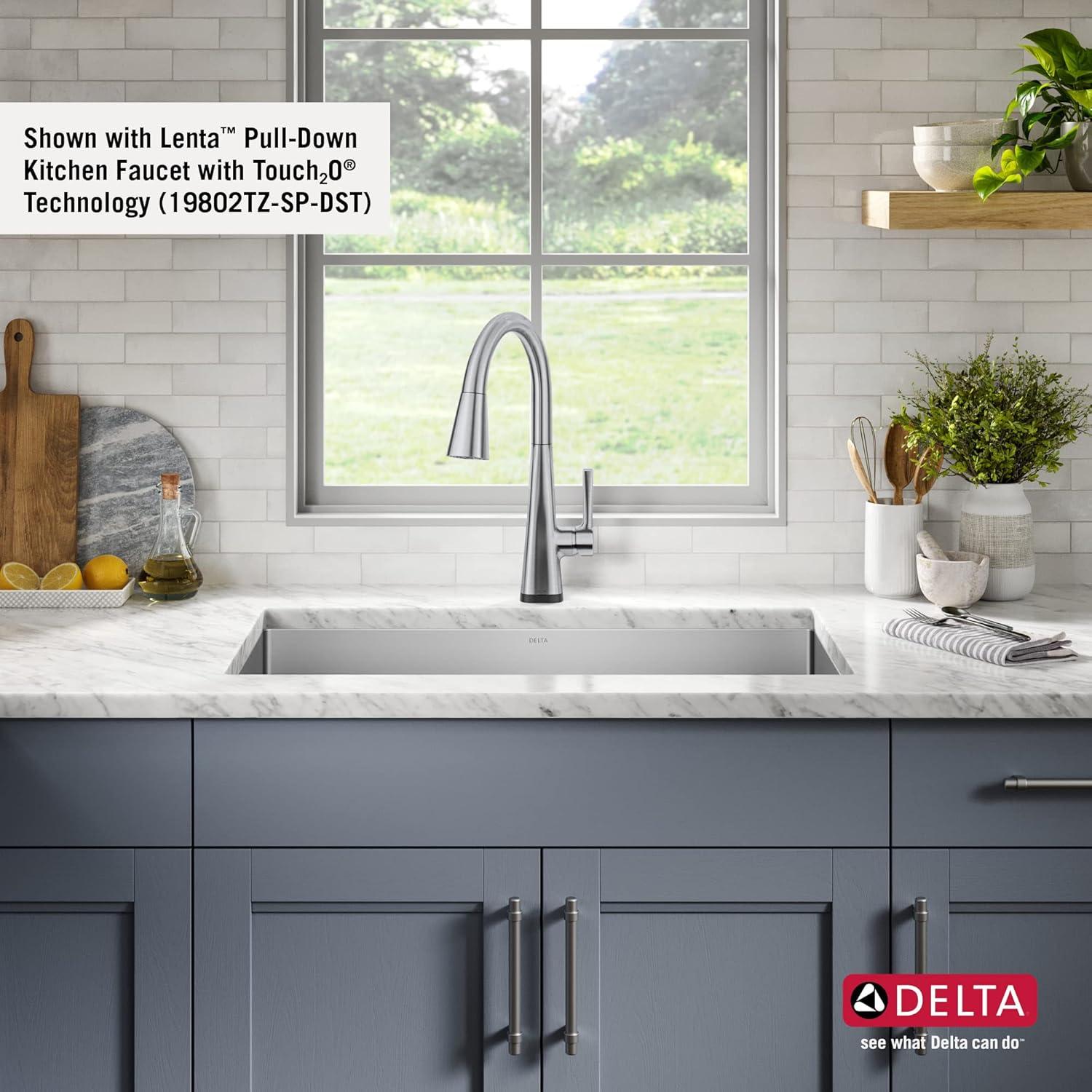 Delta Lenta™ Undermount 16 Gauge Stainless Steel Single Bowl Kitchen Sink with Accessories