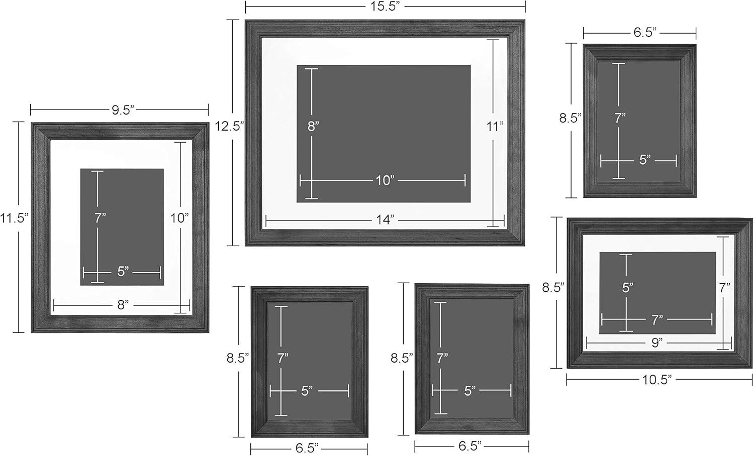 Kate and Laurel 11 x 14 Distressed Picture Frame 6 Count