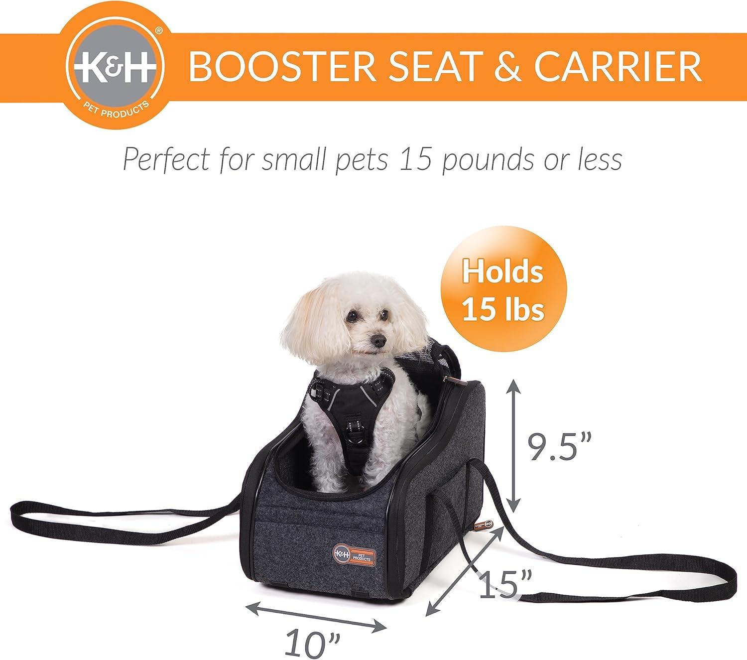 Charcoal Small Portable Pet Car Seat and Carrier